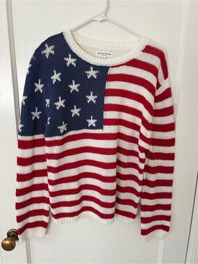 Grayson Threads American Flag Knit Crewneck Sweater